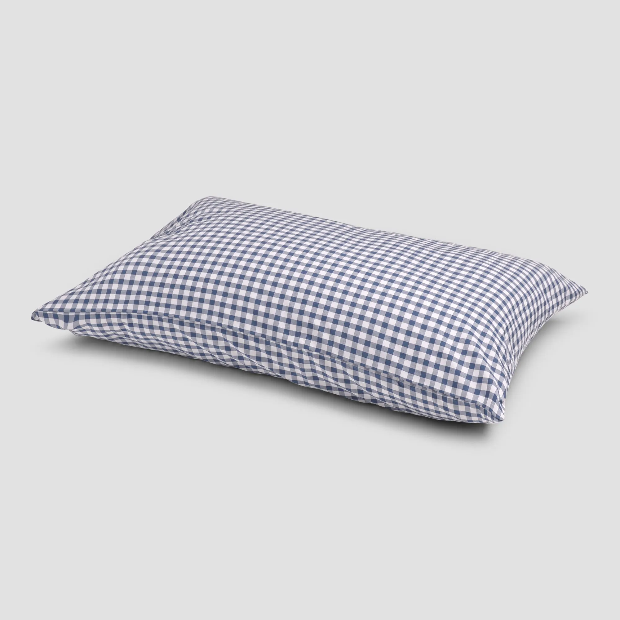 Indigo Small Gingham Cotton Pillowcases (Pair)