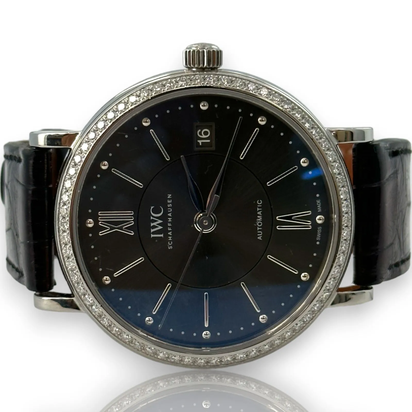 IWC 4581 Portofino 37 Stainless Steel Diamond Bezel 37mm Watch