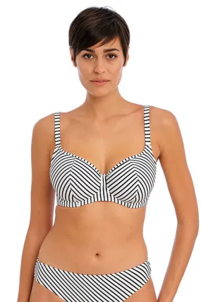 Jewel Cove Balconette Bikini Top Stripe Black