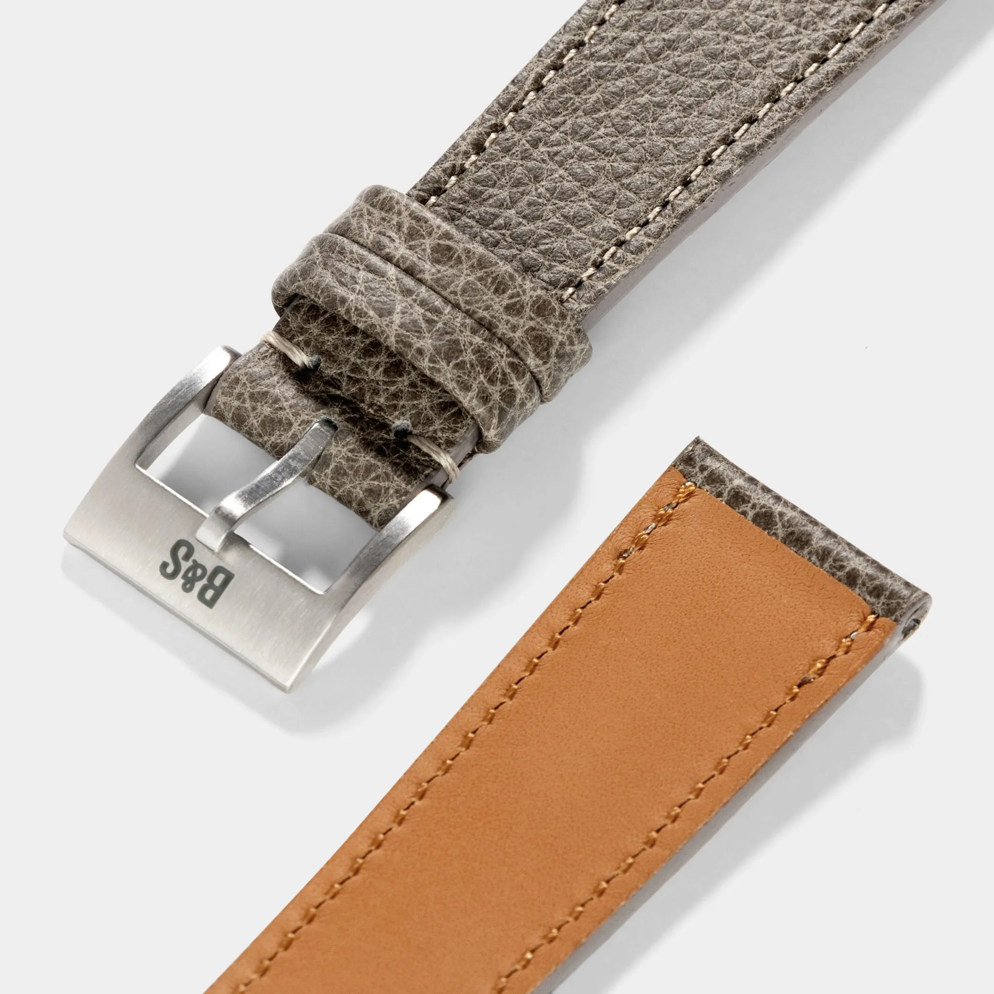 Kansas Grey Leather Watch Strap