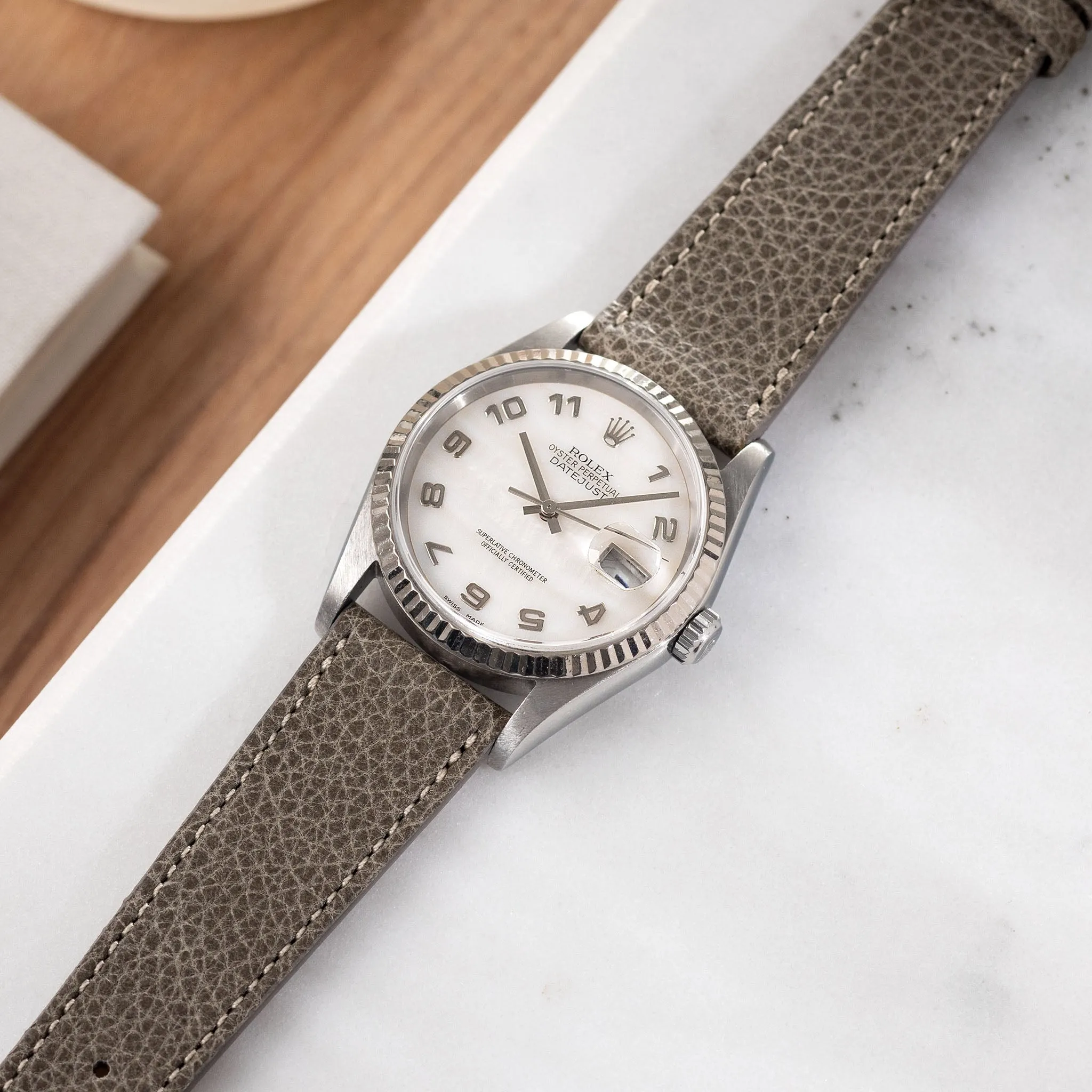 Kansas Grey Leather Watch Strap