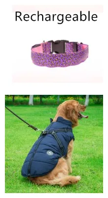 LED Safety Dog Collar - Adjustable Nylon Leopard Print Pet Collar