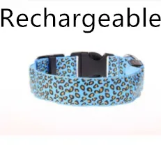 LED Safety Dog Collar - Adjustable Nylon Leopard Print Pet Collar