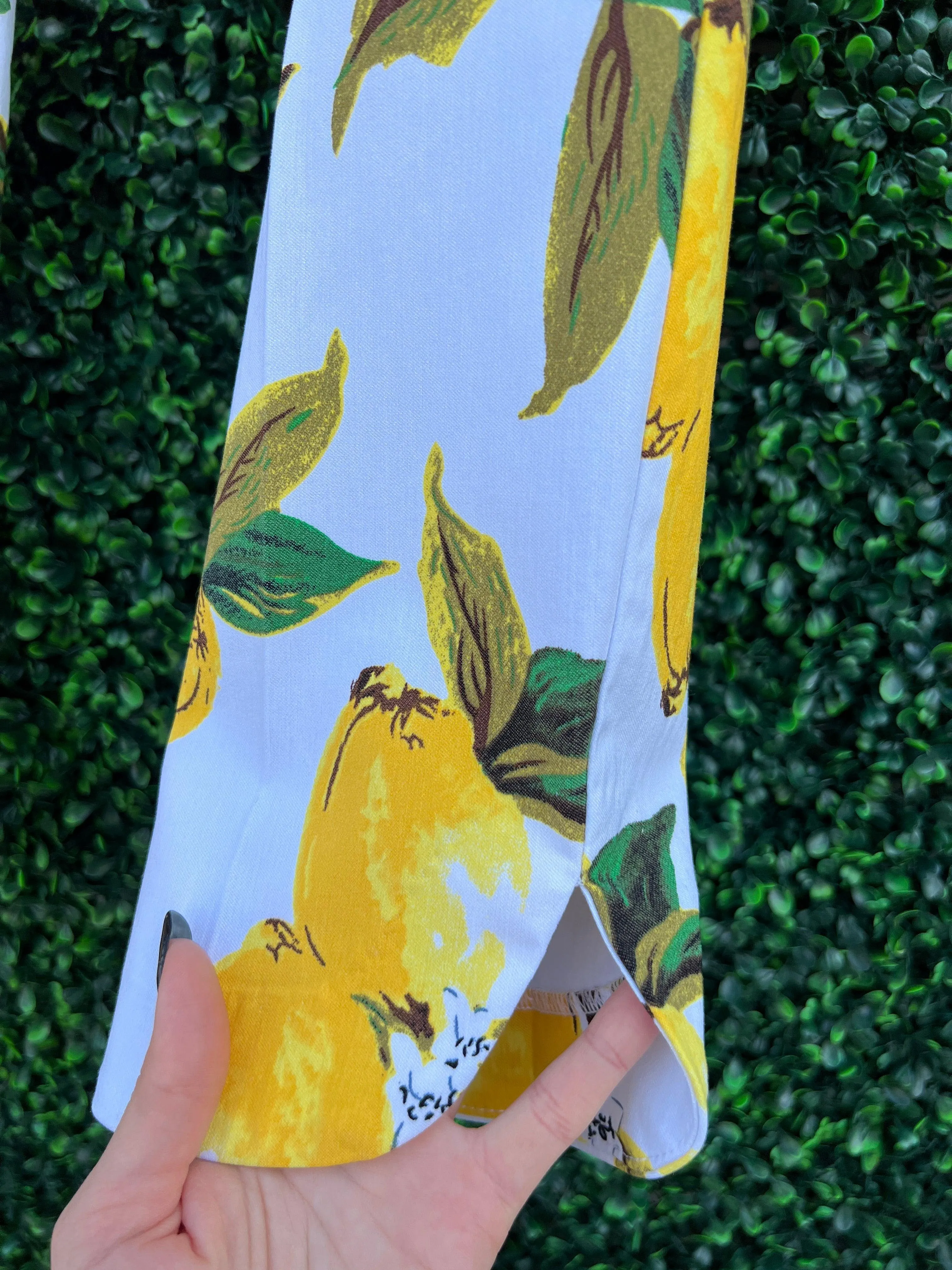 Lemon Print Petal Slit Up! Pant