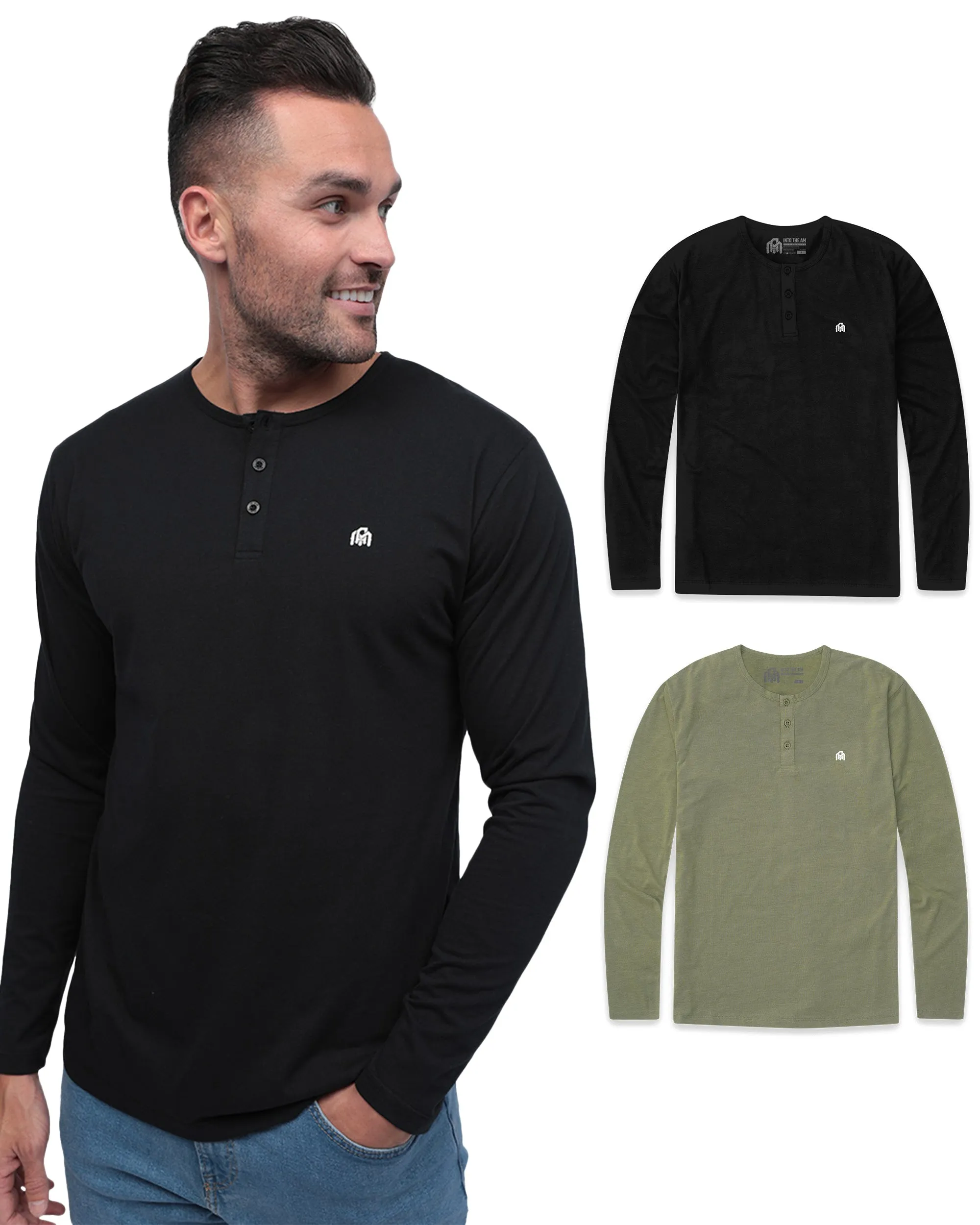 Long Sleeve Henley 2-Pack - Branded