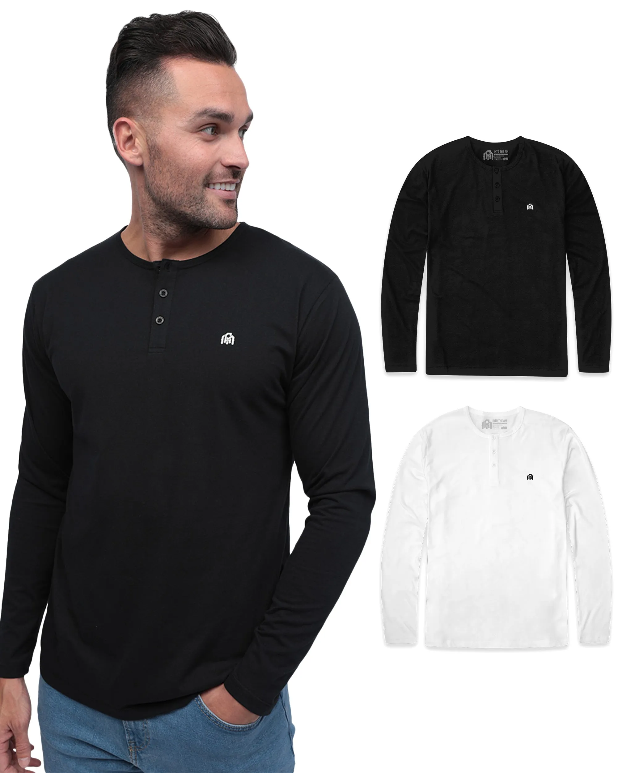 Long Sleeve Henley 2-Pack - Branded