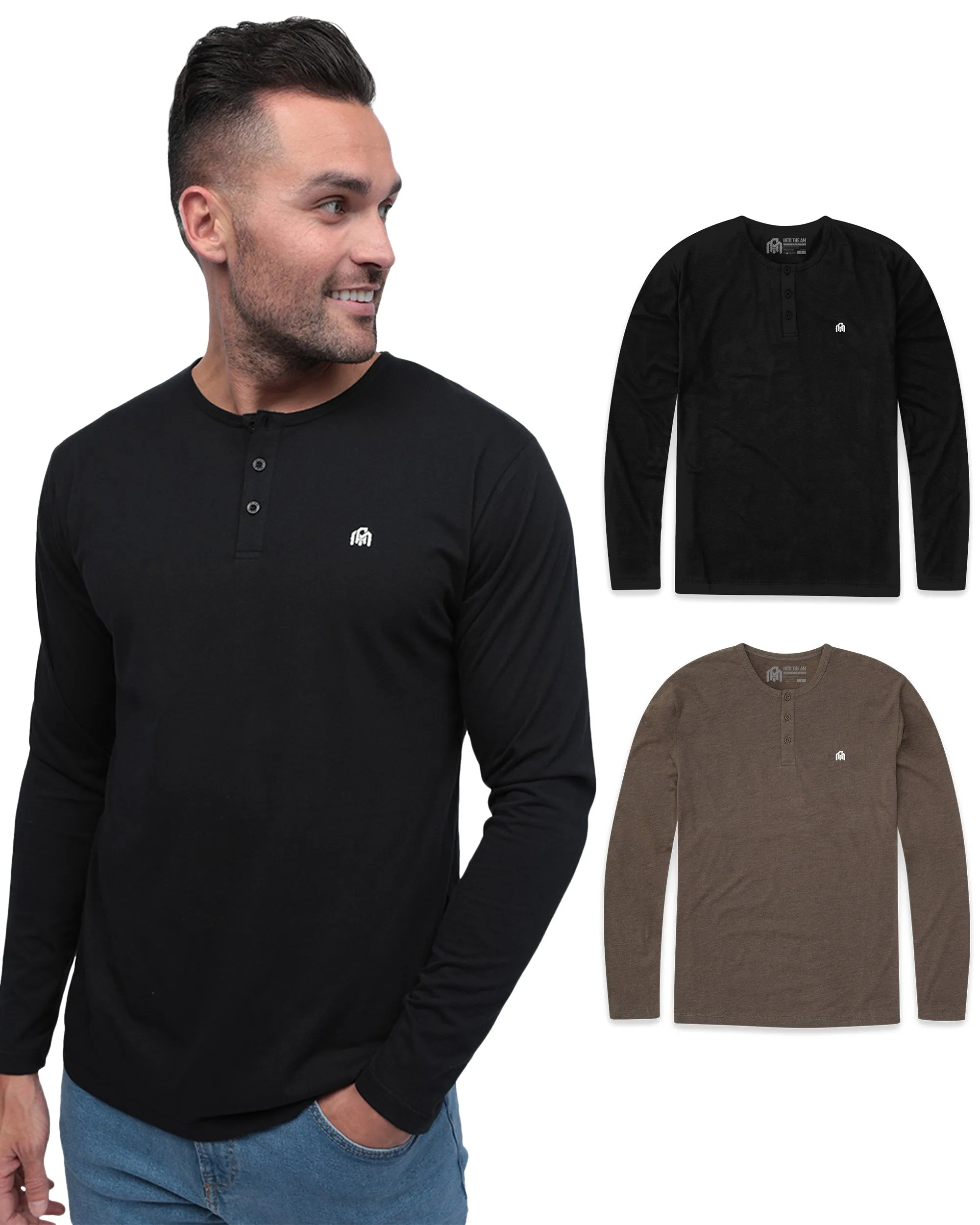 Long Sleeve Henley 2-Pack - Branded