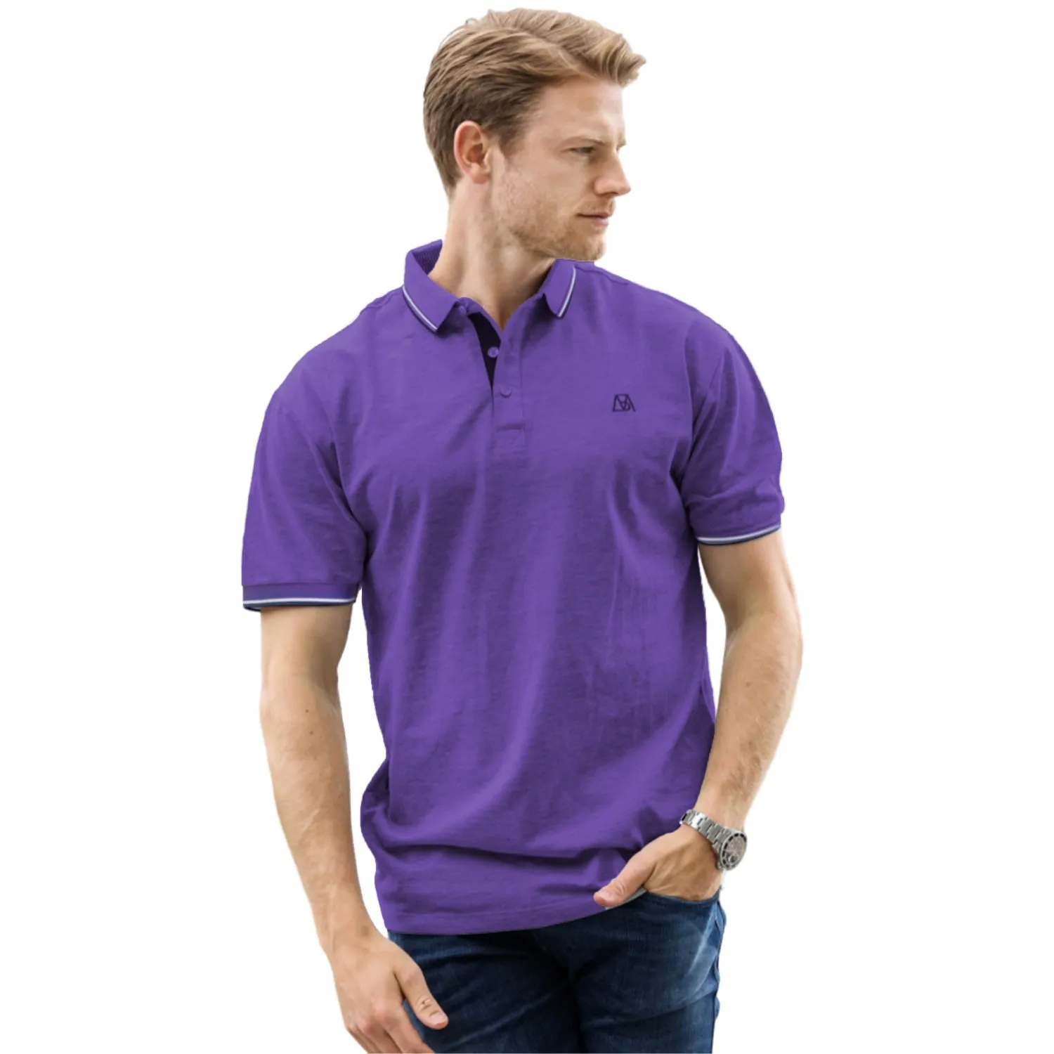 Men Silk Cotton Polo