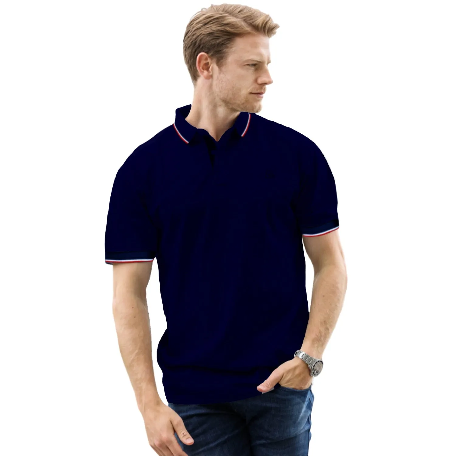 Men Silk Cotton Polo