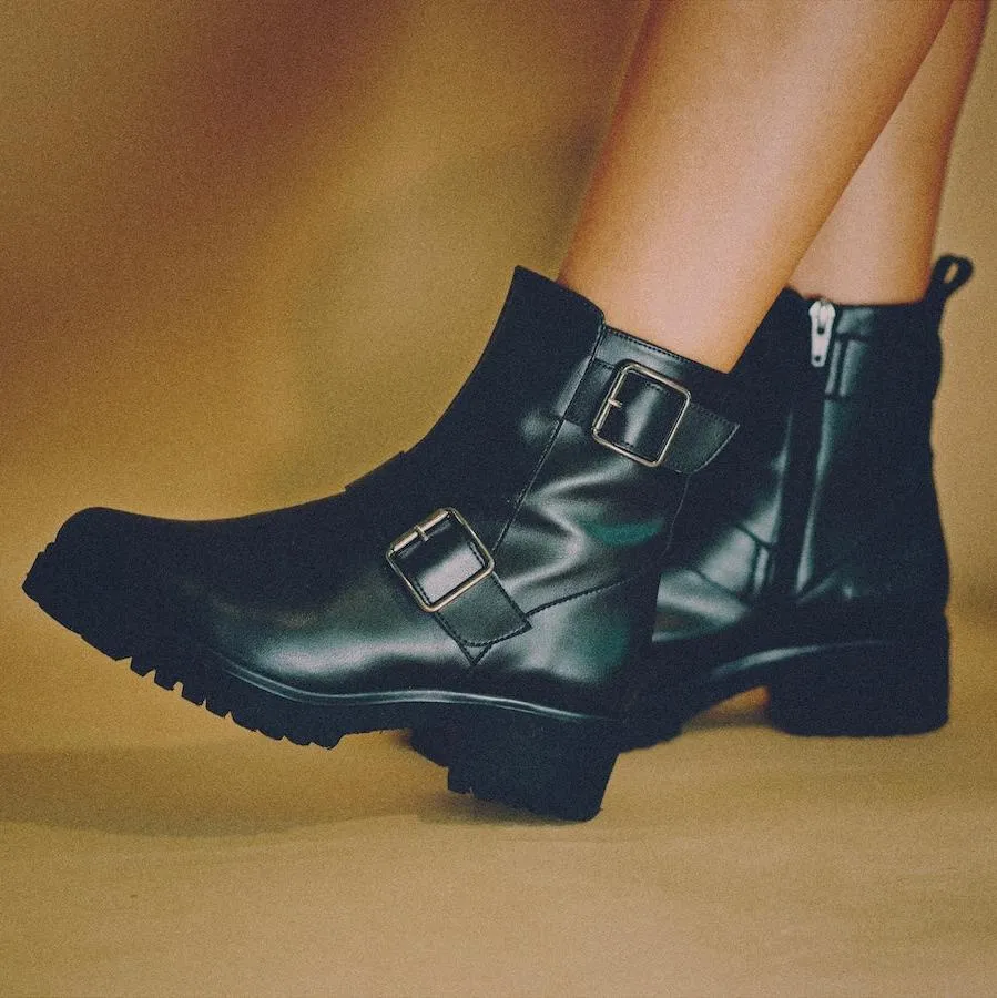 Moto Buckle Bootie