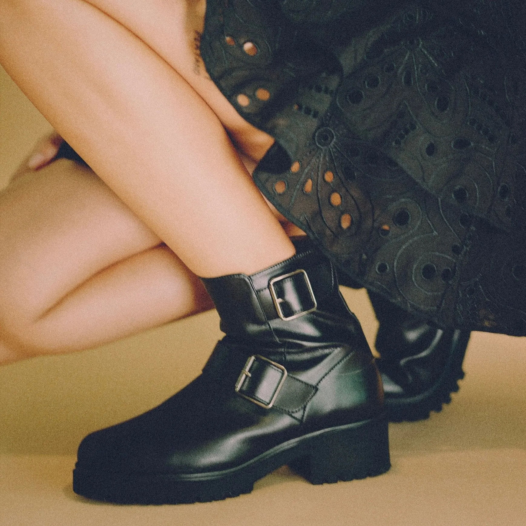 Moto Buckle Bootie