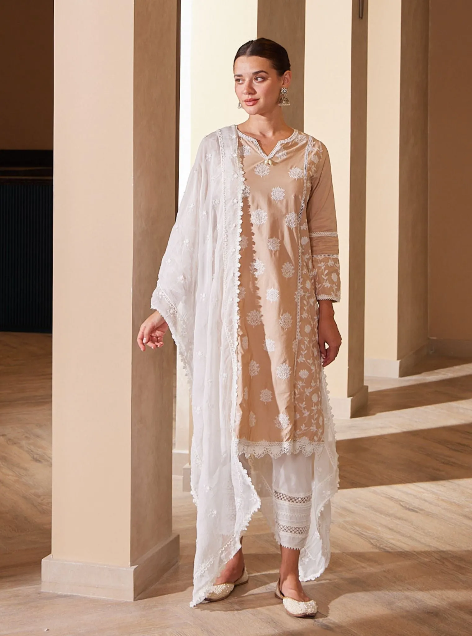 Mulmul Cotton Kannur Beige Kurta