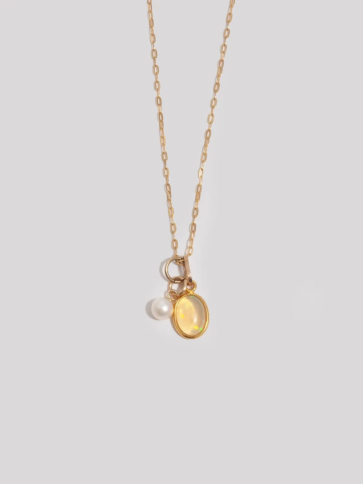 Opal & Pearl Necklace - Archival Collection