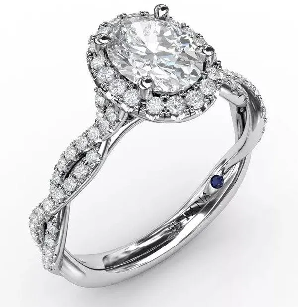 Oval Halo with Diamond Twist Shank