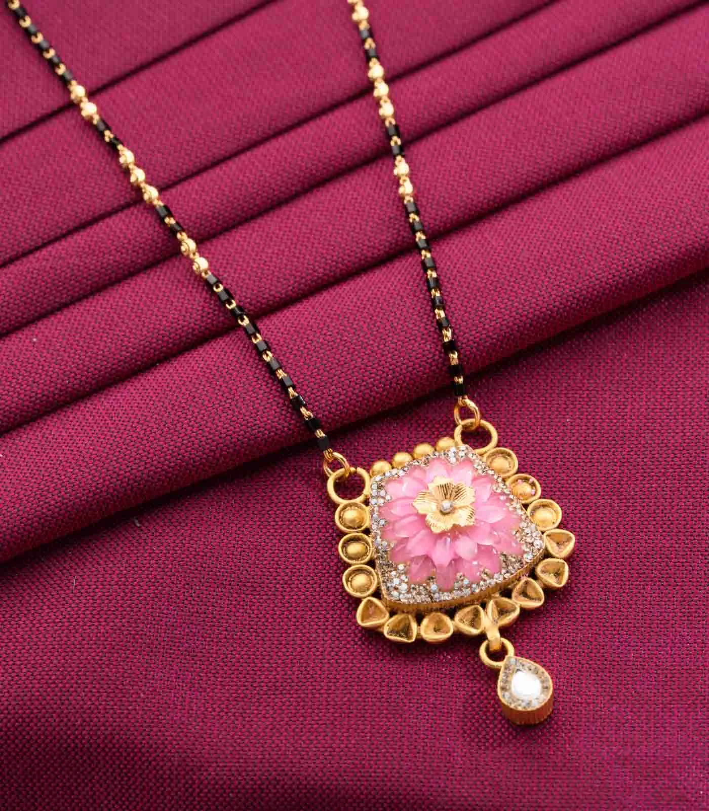 Pink blossom Mangalsutra