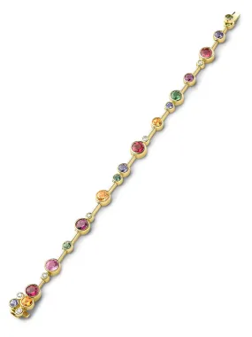 Raindance Rainbow Watercolour Yellow Gold Bracelet