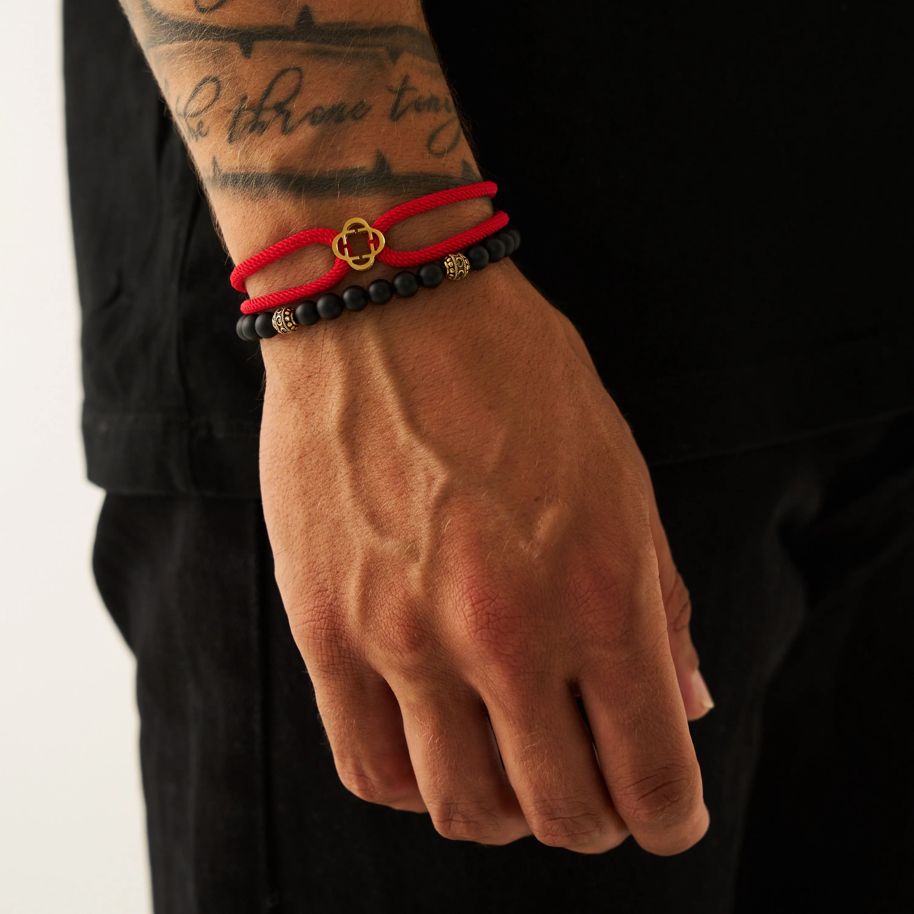 Red Cord Bracelet (Gold)