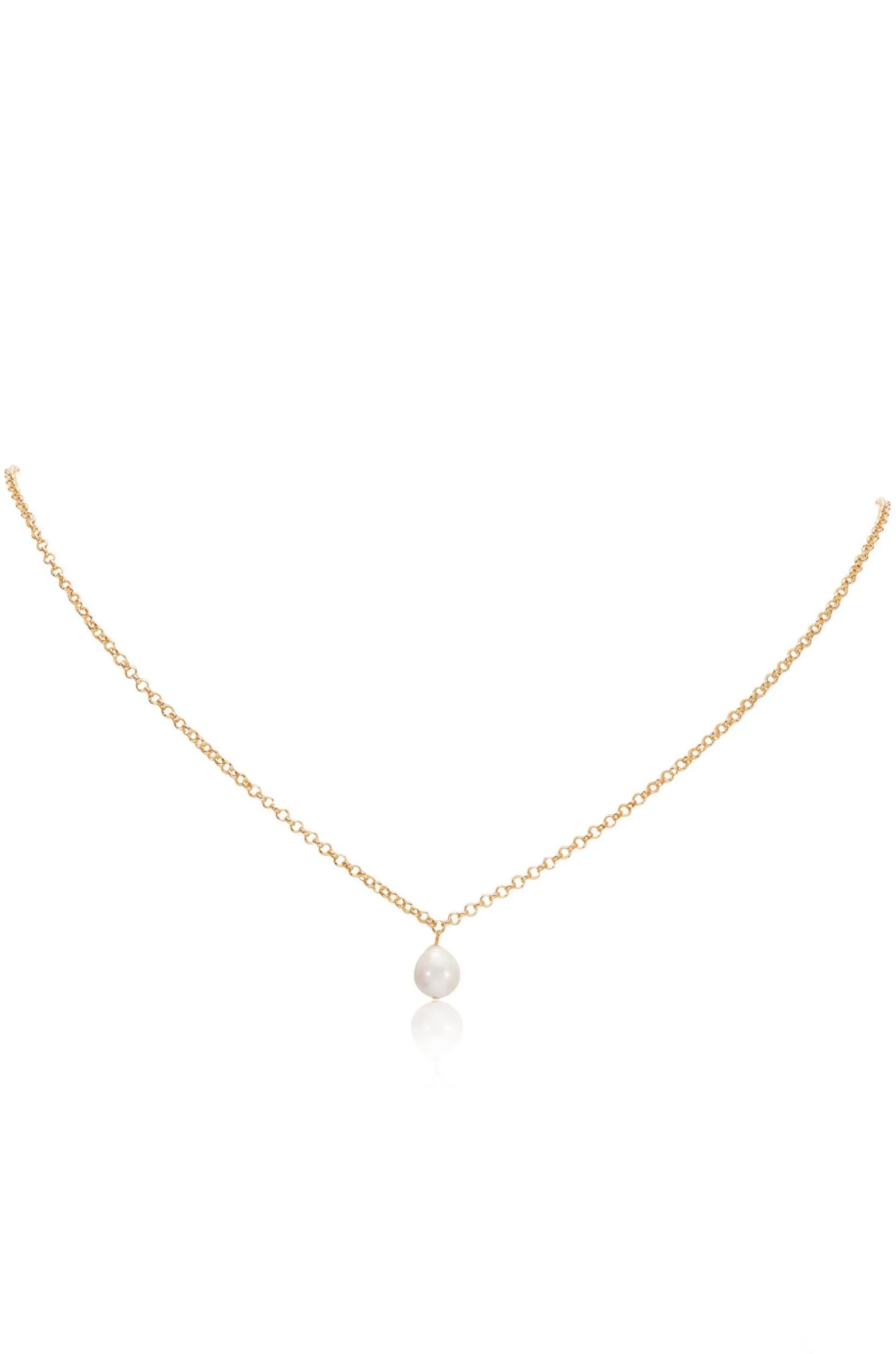 Single Pearl Drop Back Necklace