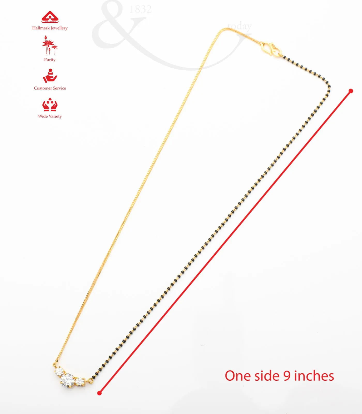 Solitaire beads Mangalsutra