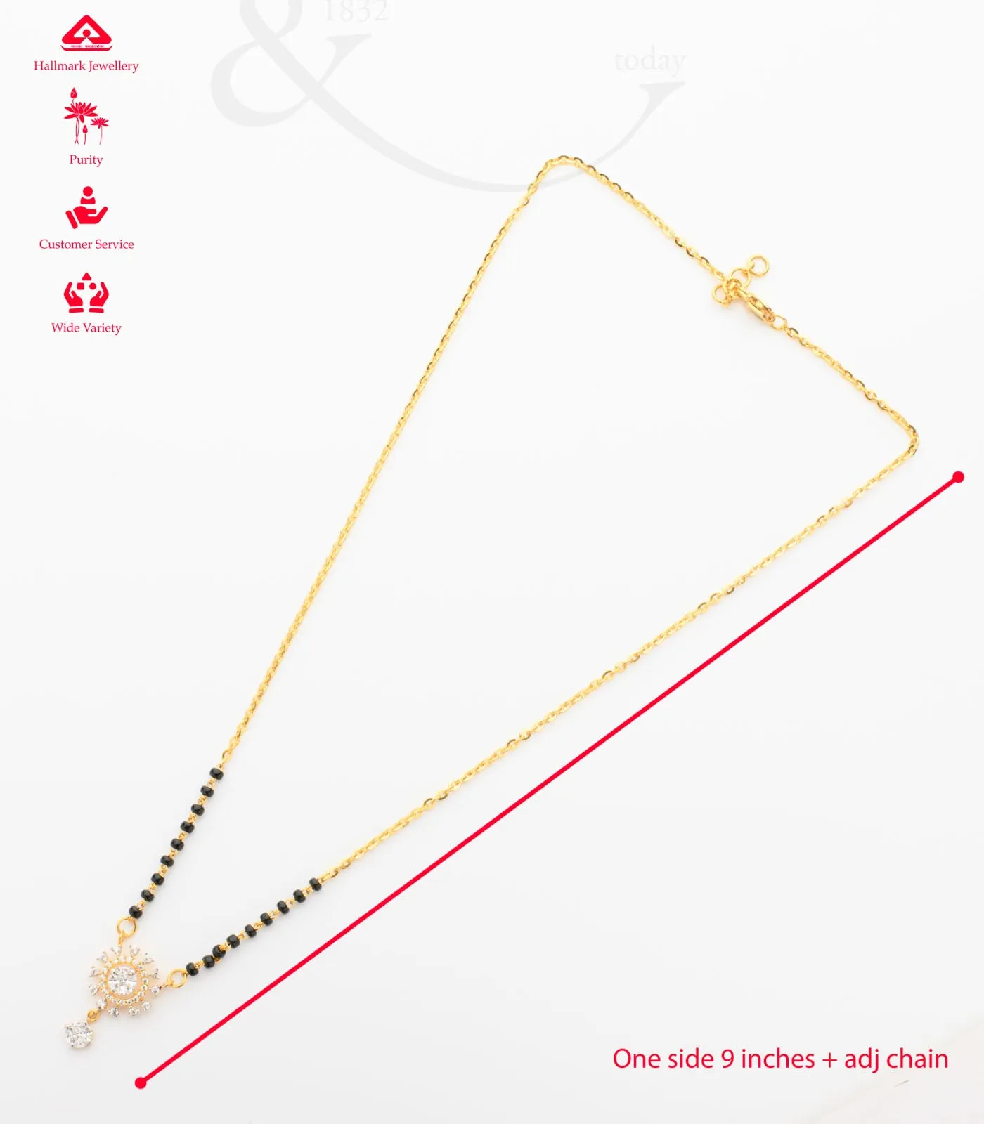 Sunflower design Crystal Mangalsutra