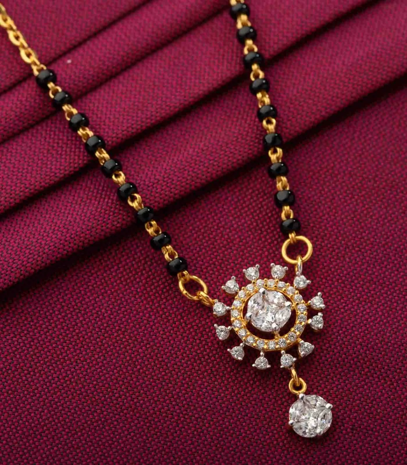 Sunflower design Crystal Mangalsutra