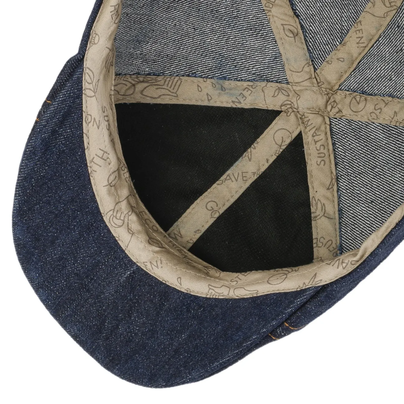 Texas Contrast Sitch Denim Flat Cap by Stetson