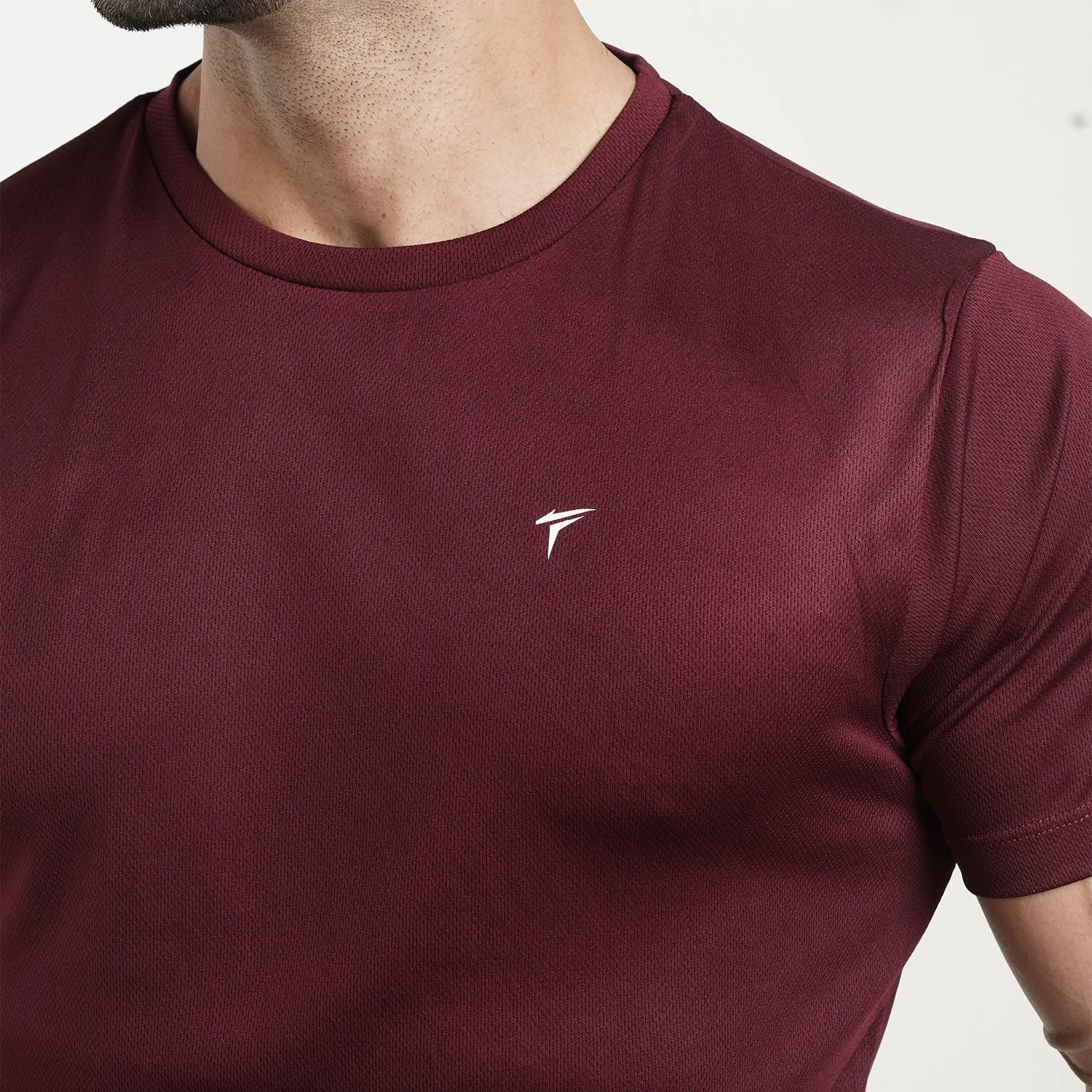 Tf-Maroon Fearless Mesh Tee