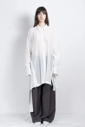 White silk post-gender shirt