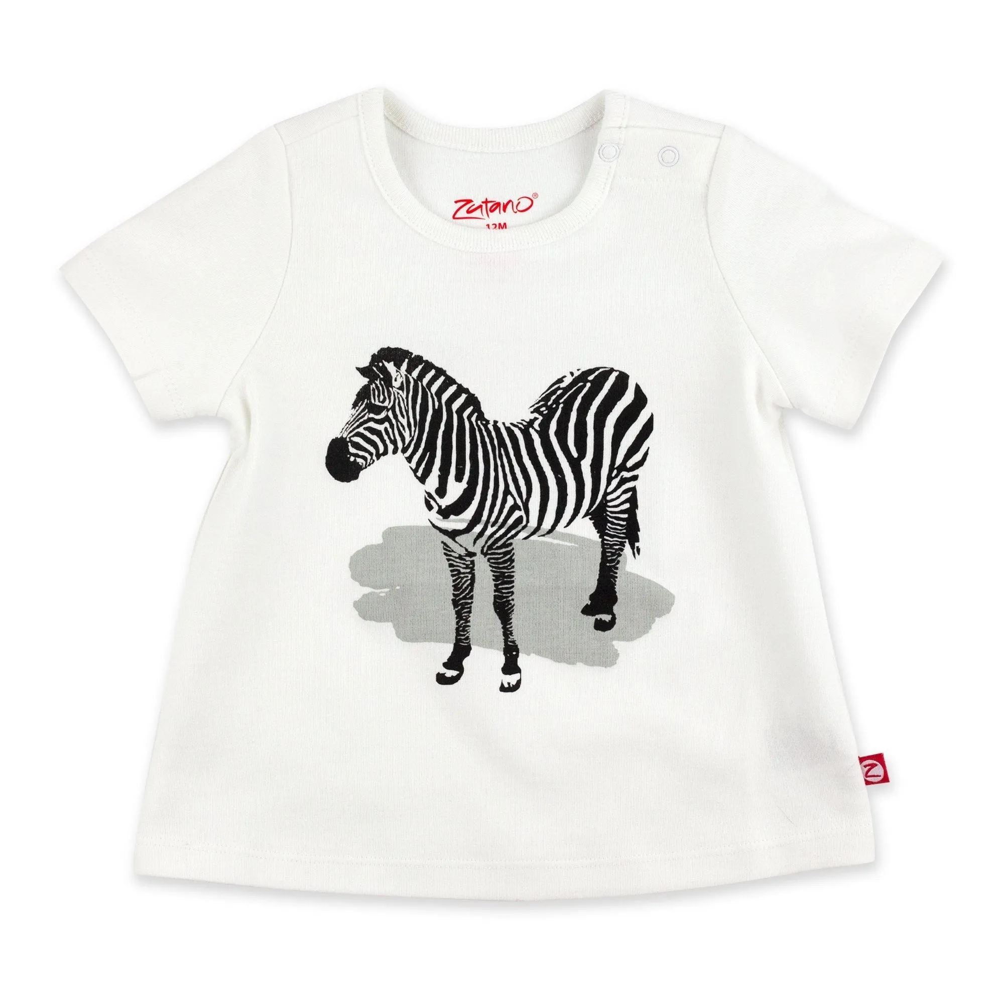 Zebra Screen Organic Cotton Short Sleeve Swing Top